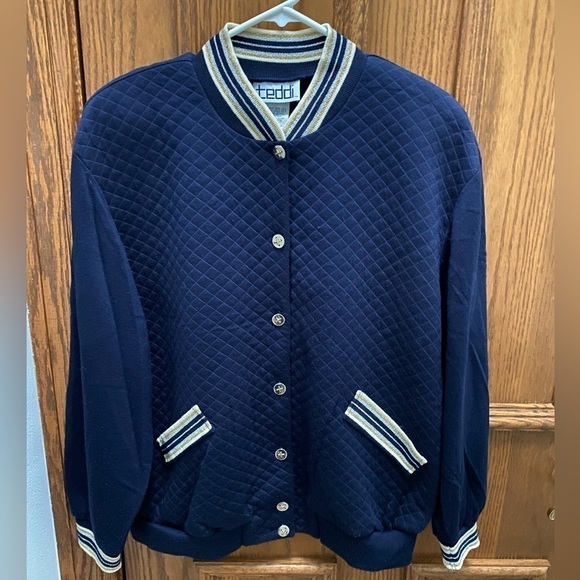 Teddi Vintage 1980’s Navy Blue Cardigan Large - Picture 1 of 6